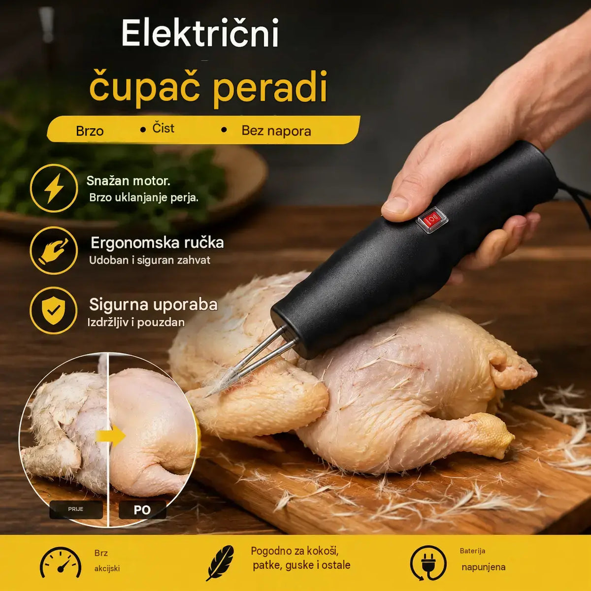 【🔥Výprodej】🐓🦆Elektrický odstraňovač drůbežích chlupů