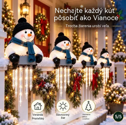 ☃️Světelná dekorace WinterGlow – sněhulák a rampouchy