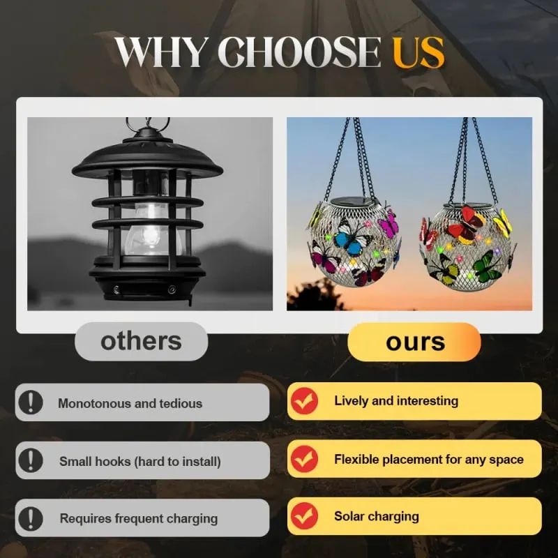 ⏳Solární závěsná lampa ze železa s uměleckým dílem