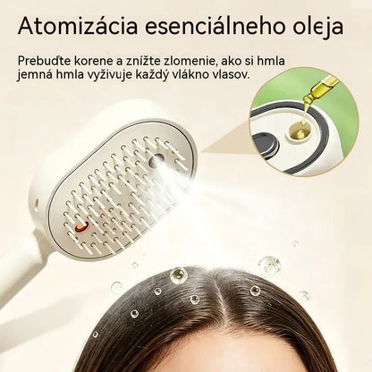 Elektrický rozprašovač s masážním hřebenem se vzduchovým polštářem