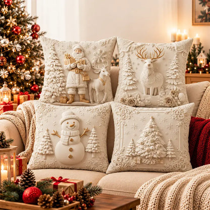 🎄 Vánoční povlaky na polštáře (sada 4 kusů) · Dodejte svému domovu bohatou sváteční atmosféru