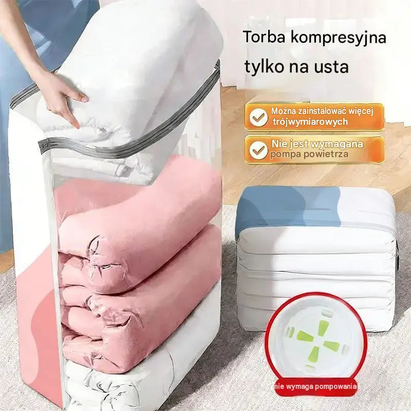 🧳 5 položek za pouhých 630 Kč 💨 Velké, stlačitelné vakuové sáčky: Není potřeba pumpa, nepropustné, ideální pro úsporu místa v kufru i doma ✈️