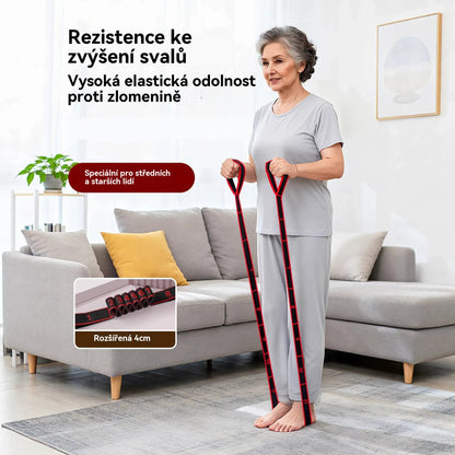 Odporová guma pro budování svalů, protahování nohou a elastická guma pro osoby středního a staršího věku.