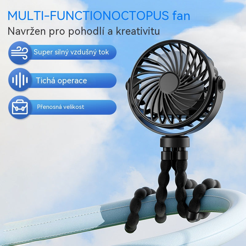 ⚡Mini multifunkční ruční ventilátor „Chobotnice“