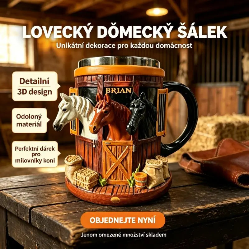 🐎🍺Unikátní 3D hrnek s koňským motivem, perfektní dárek pro milovníky koní!