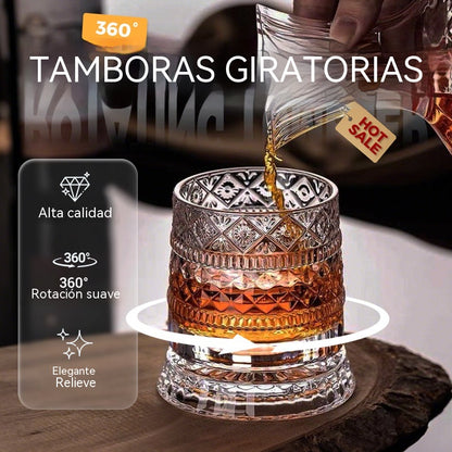 🥛💎Otočná sklenice na whisky o 360°