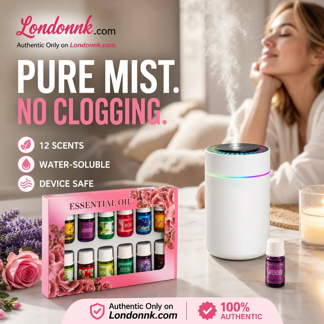 🎁🌺Svěží vůně zlepšuje náladu!🌷Mini zvlhčovač vzduchu