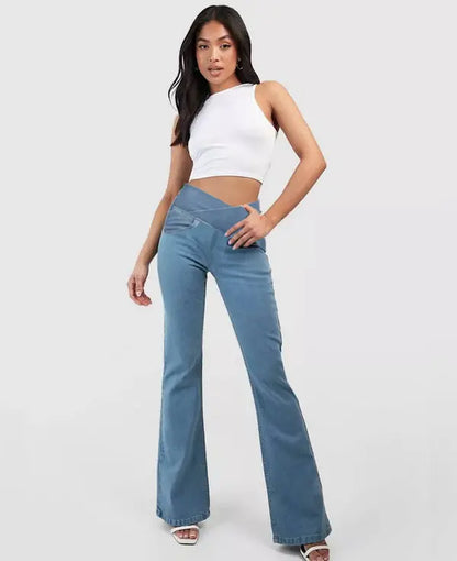 👖【XS-4XL】Dámské strečové džíny s vysokým pasem