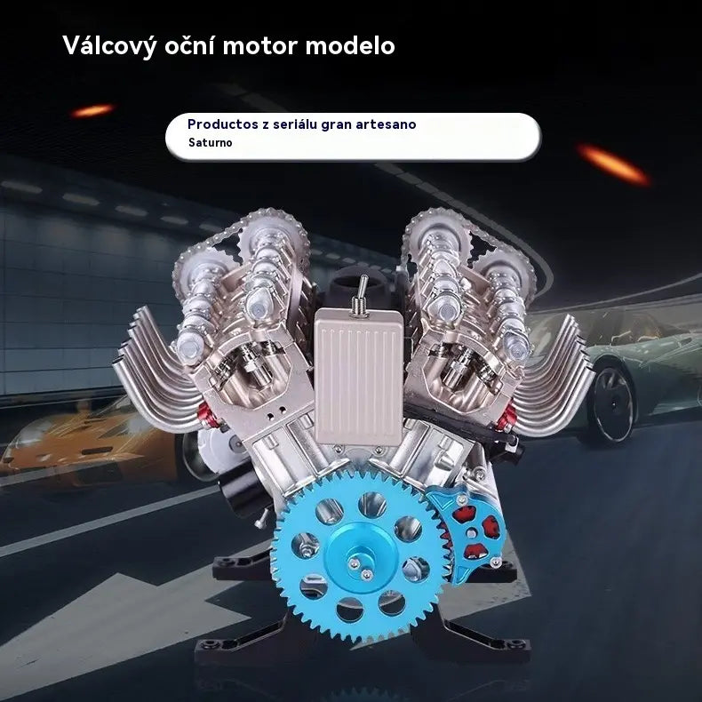 🔥【Kupte 1 a získejte 1 zdarma】Kovový mechanický motor V8, sestavený svépomocí, model auta, celokovový