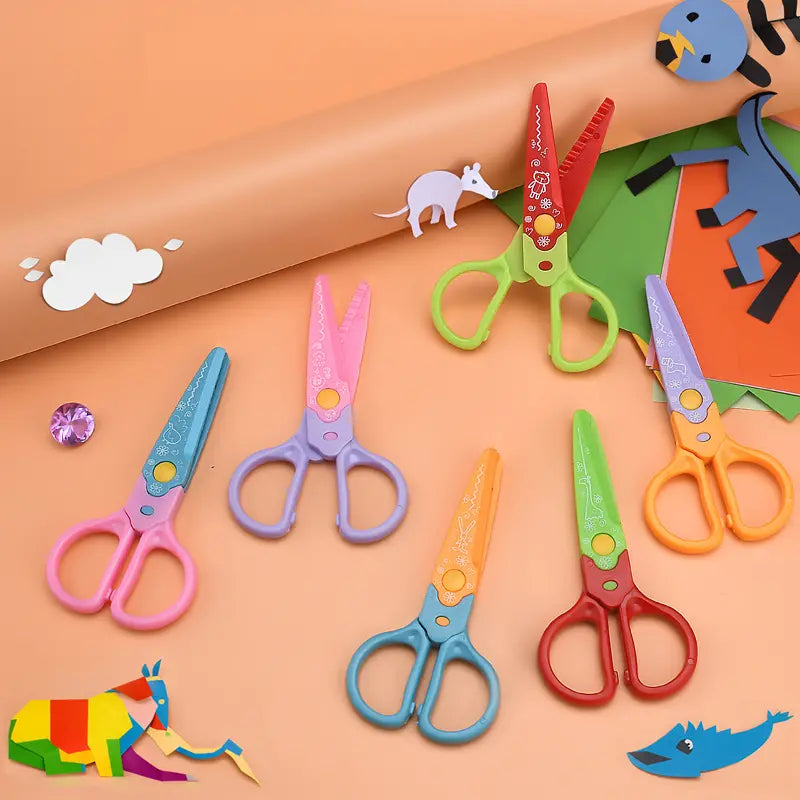 🥰【6 kusů - 6 různých tvarů】Jen 22 eur✂️🌈Bezpečnostní nůžky pro děti (na stavbu svépomocí)