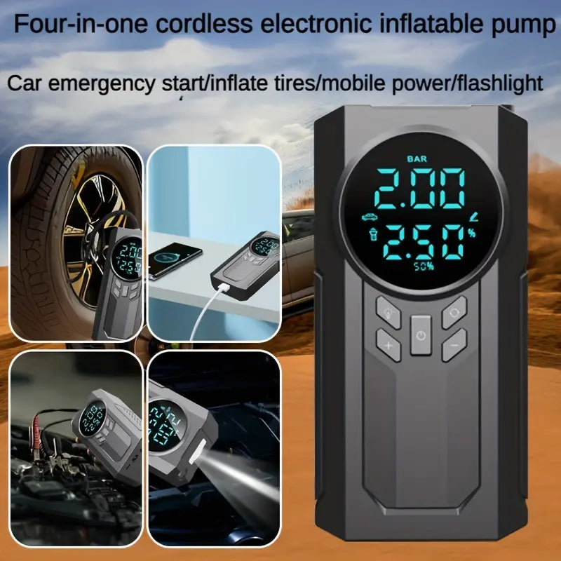 🔥 (50% sleva) Nouzové startovací vzduchové čerpadlo do auta, přenosné bezdrátové vzduchové čerpadlo do auta a elektromobilu