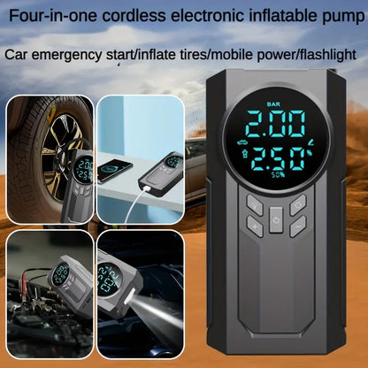 🔥 (50% sleva) Nouzové startovací vzduchové čerpadlo do auta, přenosné bezdrátové vzduchové čerpadlo do auta a elektromobilu