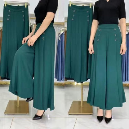 🔥【49% OFF】【Kúp 1 a 1 zadarmo】💖【M-5XL】 2026 jarní a letní dámská sukně s vysokým pasem a širokými nohami