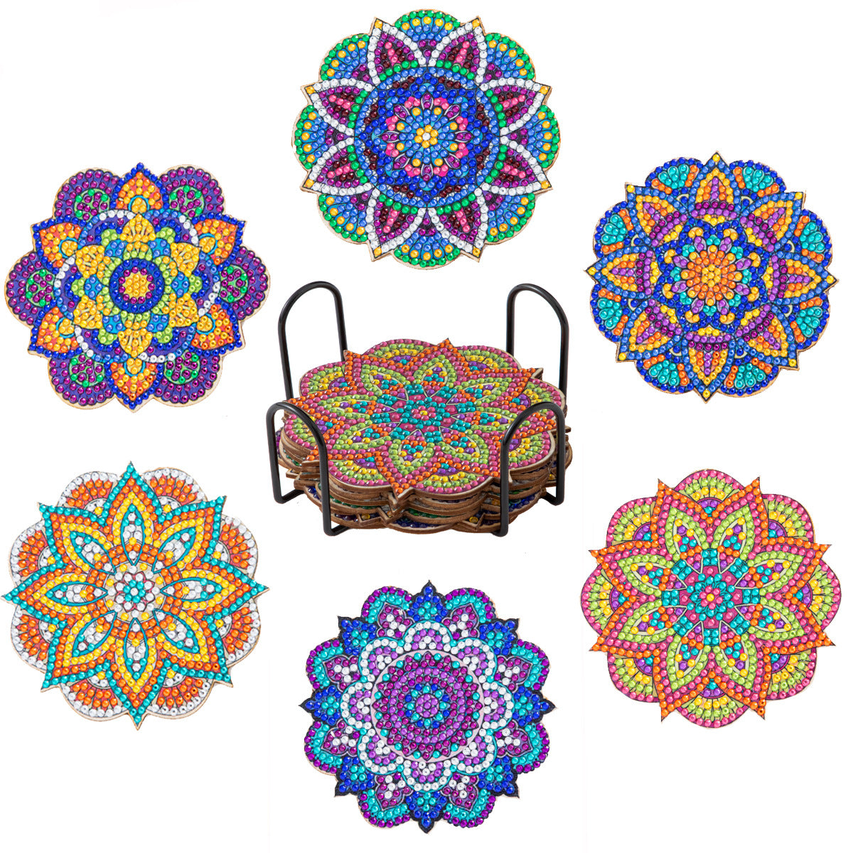 🎁🎨【Sada nářadí + železný rám + 6 diamantových obrazů*2】Podložka na malování s kamínky pro kutily