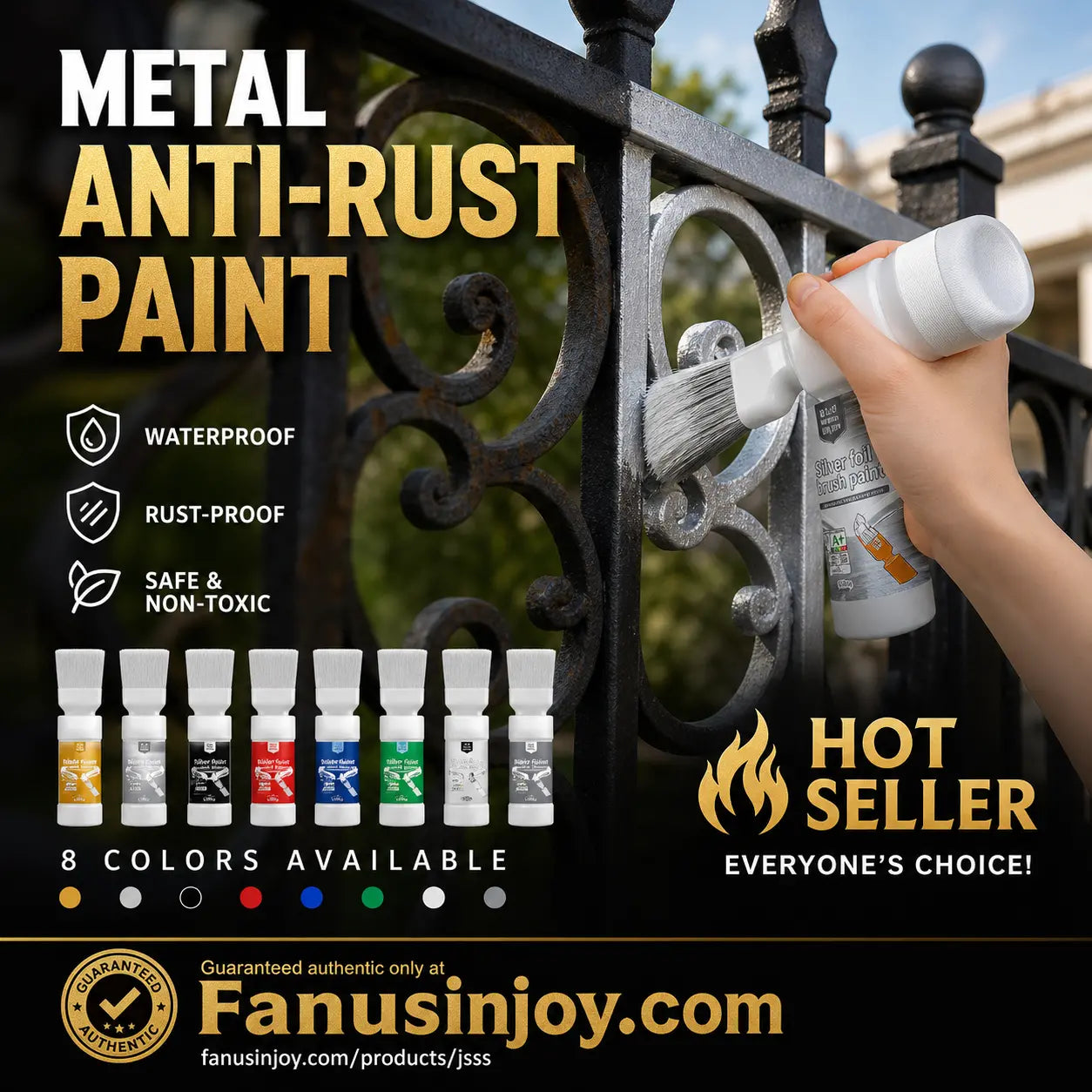 ✨🔥🖌️Osvěžte natřené povrchy jedním jednoduchým nástřikem!✨🏠Metalická stříbrná barva na vodní bázi s vestavěným štětcem💥👍