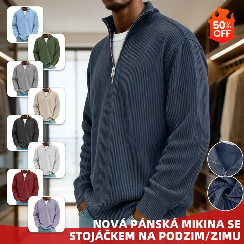 🔥【S-5XL】Podzim/Zima 2026 Nová pánská mikina se stojáčkem
