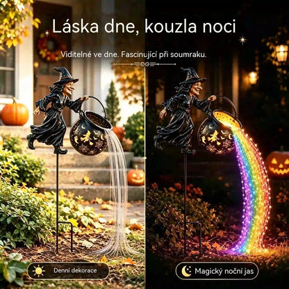 🧙‍♀️🎃 Zahradní lampa Čarodějnický kotel s LED světlem – Úžasná venkovní dekorace 🔮✨