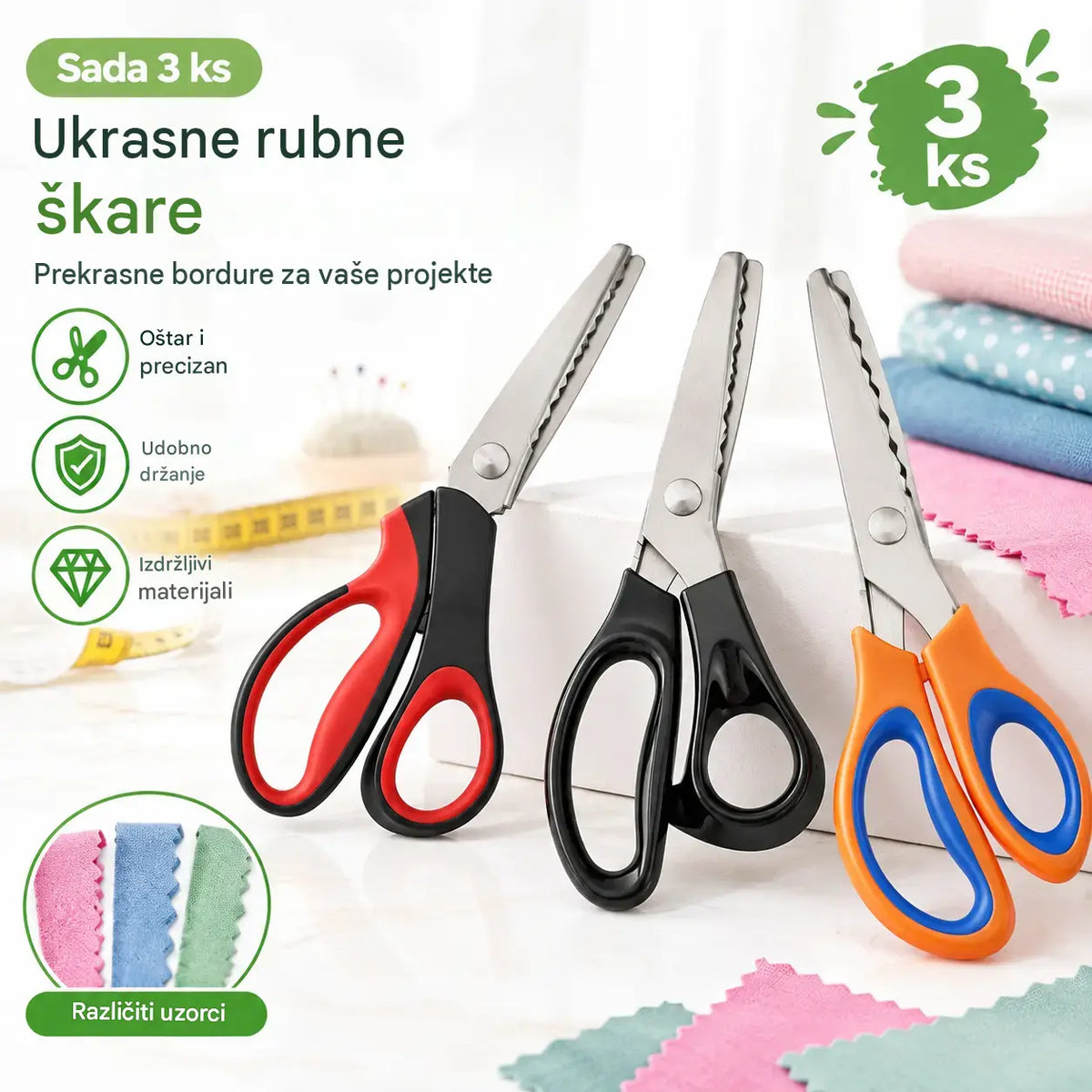 ✂️Profesionální zoubkované nůžky na šití, tvoření a běžné kutilské projekty