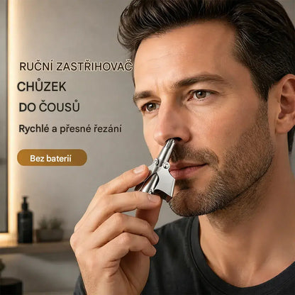 【2 kusy 500Kč】Mechanický ruční zastřihovač chloupků v nose ve vintage stylu