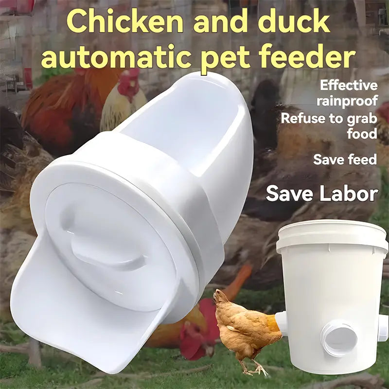 🐓【Děrovač + krmítko】Automatické krmítko pro kuřata, kachny a husy