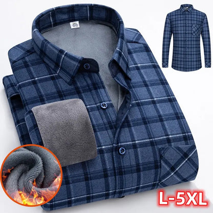 🔥👔【L-5XL】Podzimní zimní teplá košile s dlouhým rukávem
