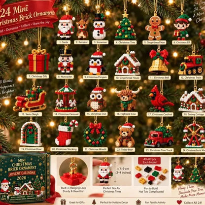 24denní mini adventní kalendář s vánočními ozdobami z kostek