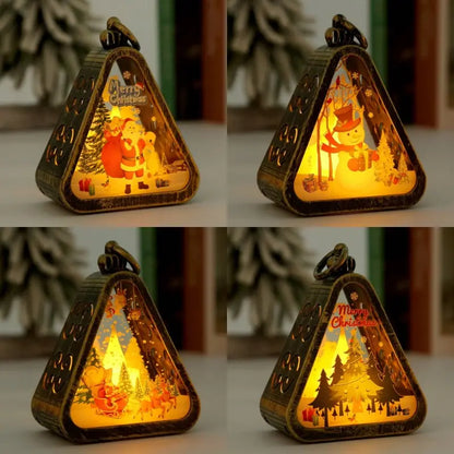 🌲🎅【1 sada po 4 ks.】🎁✨Vánoční retro noční světýlka | Světelná dekorace ve tvaru sněhuláka + dekorace na okenní poličku nebo stůl