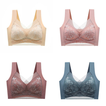 👙✨【4dílná sada】Pohodlná bezešvá dámská podprsenka z elegantní krajky