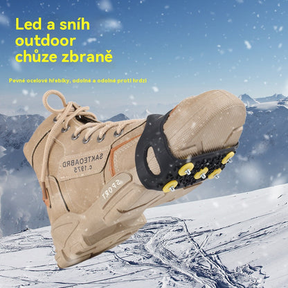 👴🚶🏔️❄️Kupte čtyři a dostanete čtyři zdarma🔥Neviditelné 5zubé protiskluzové návleky na mačky,  venkovní mačky, vhodné pro turistiku ve sněhu, horolezectví, horolezectví a zimní ledové plochy, nezbytnost pro seniory.
