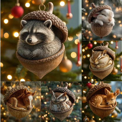 🐿️🦉Vánoční ozdoba na stromeček s lesními zvířátky