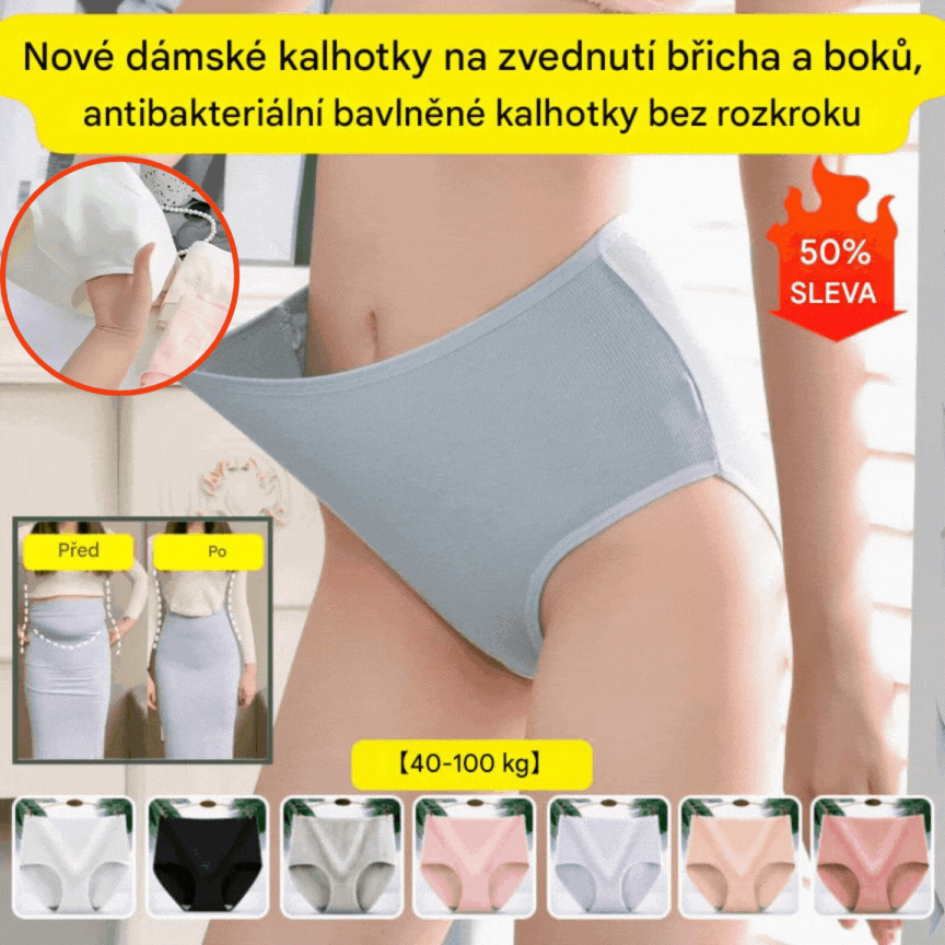 🔥【1 sada 8 ks.】🔥AKCE POSLEDNÍ DEN 49% SLEVA🔥Dámské hygroskopické antibakteriální spodní prádlo s vysokým pasem