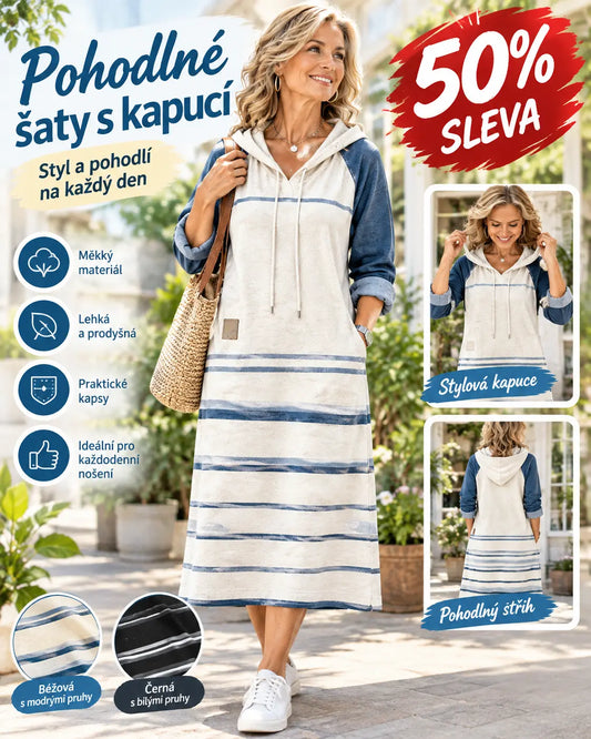 🔥【Časově omezená nejnižší cena】【S-3XL】Nová oblíbená džínová mikina s kapucí v barevných blokech z roku 2026