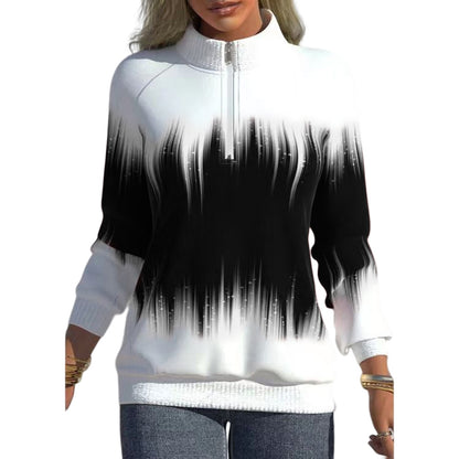 😍 50% sleva 💜【S-5XL】Nová dámská mikina s vysokým výstřihem a gradientními barvami