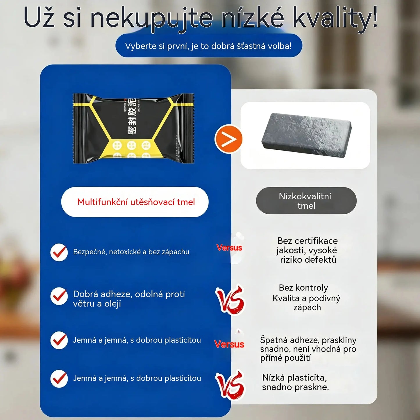💧🏠【10 kusů za 530 Kč】🔧 Bílý voděodolný těsnicí tmel – Opravuje otvory, stěny a potrubí klimatizace 💧🏠