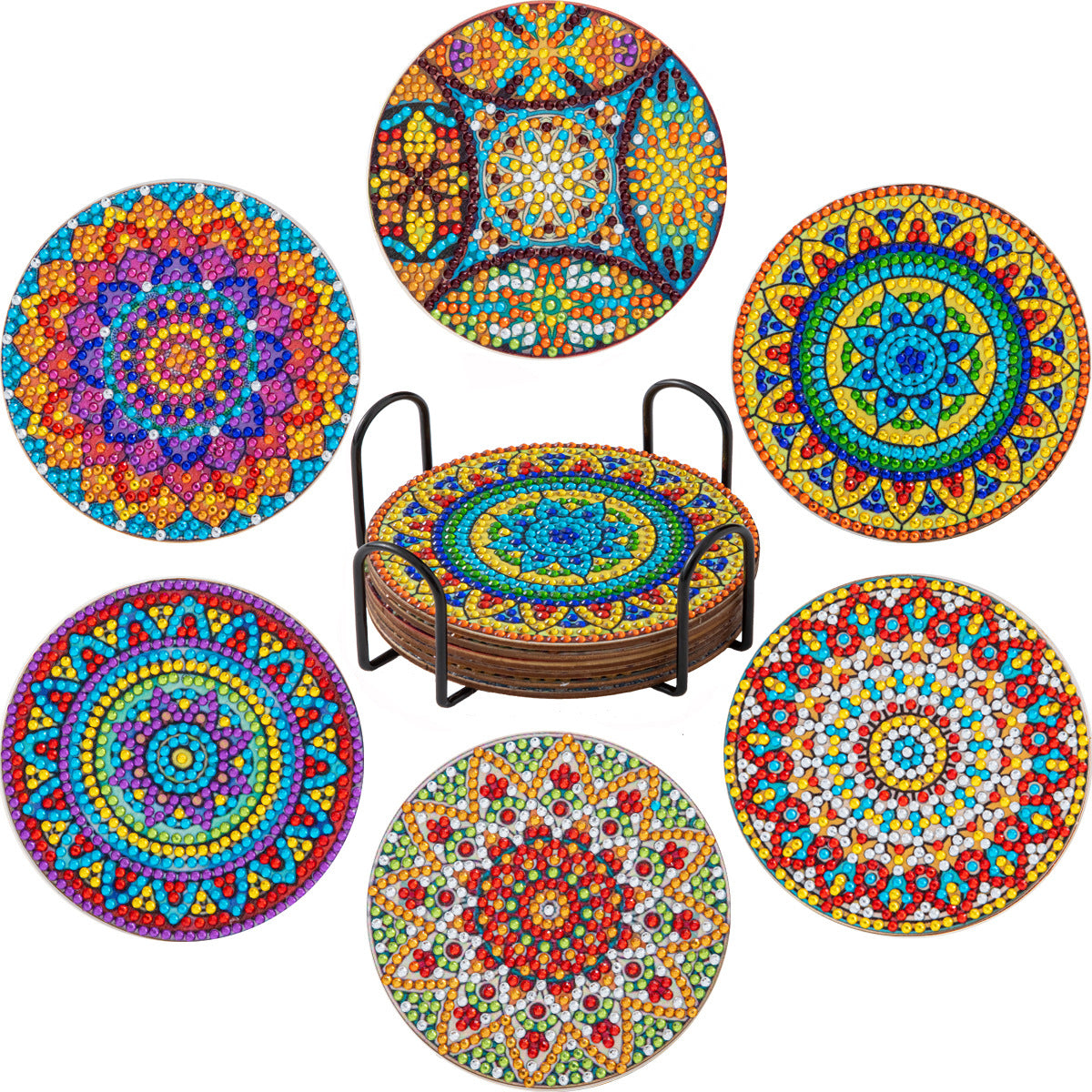 🎁🎨【Sada nářadí + železný rám + 6 diamantových obrazů*2】Podložka na malování s kamínky pro kutily