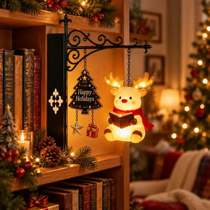 🎅💡Dekorativní osvětlená ozdoba na knihovnu s vánoční tematikou
