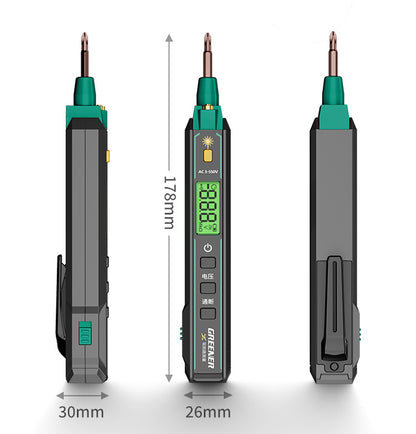 👨‍🏭⚡[3–550 V] Víceúčelový digitální tester napětí pro elektrikáře: Chytré testovací pero pro detekci přerušení, úniků proudu a měření napětí ⚡🔧