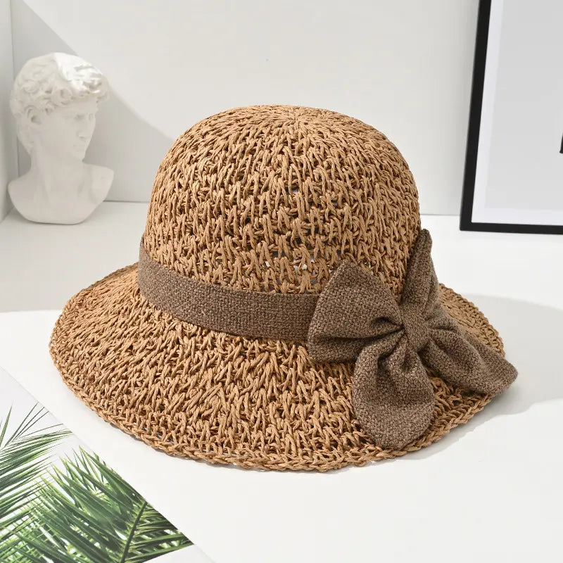 ☀️🎀Elegantní francouzský klobouk s mašlí: ochrana před sluncem a stín.