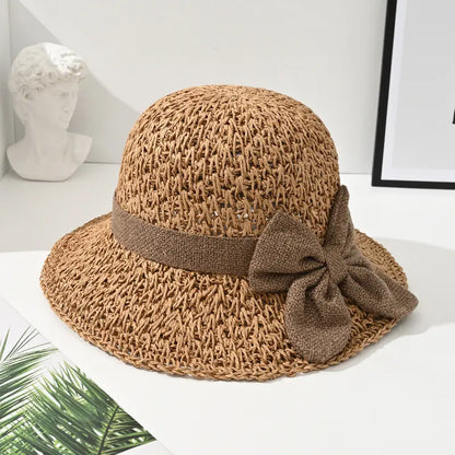 ☀️🎀Elegantní francouzský klobouk s mašlí: ochrana před sluncem a stín.