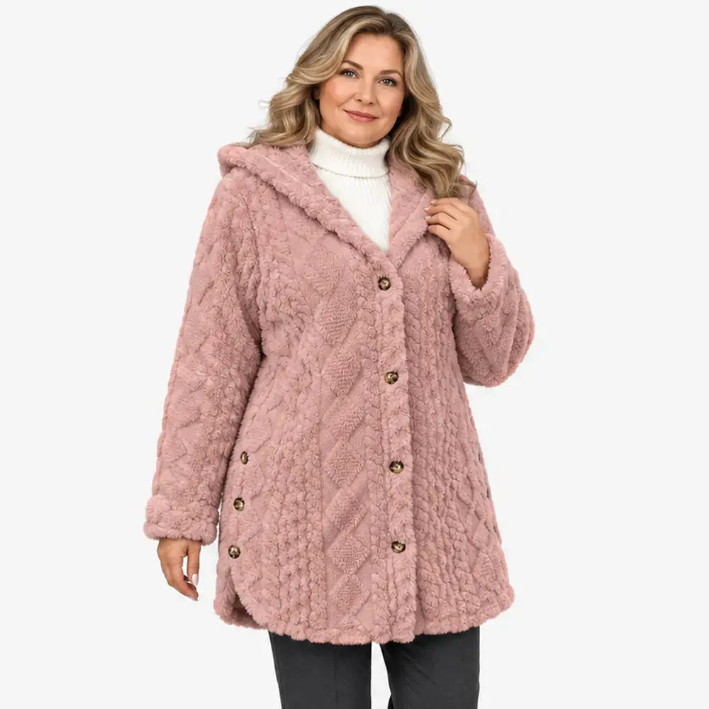 ✨【S-5XL】Dámský teplý ležérní kardigan s kapucí a dlouhým rukávem (oboustranný fleece)