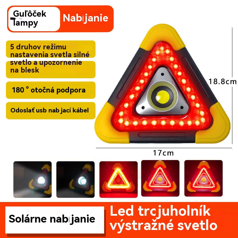 🔥Nový produkt 2026🔥Solární nouzové trojúhelníkové výstražné světlo tři v jednom