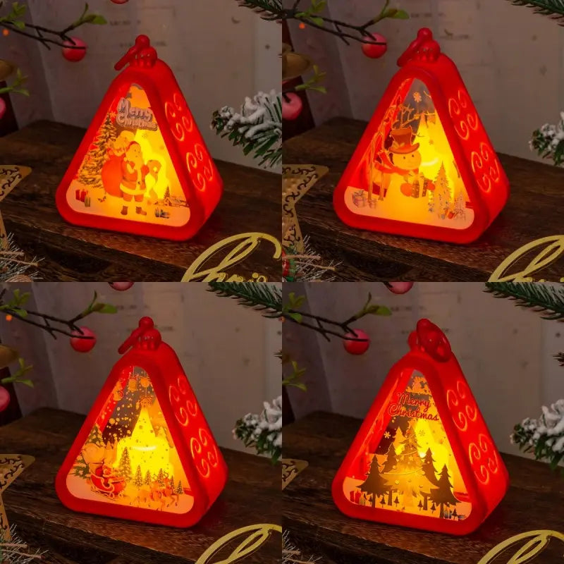 🌲🎅【1 sada po 4 ks.】🎁✨Vánoční retro noční světýlka | Světelná dekorace ve tvaru sněhuláka + dekorace na okenní poličku nebo stůl