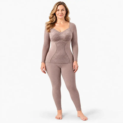 【M–XXL】Dámská zimní termoprádlová souprava – zateplená, silná, s vložkami, rychle zahřeje, vhodná na podzim a zimu