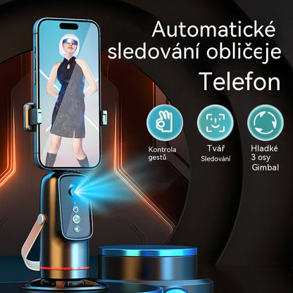 🎥Držák telefonu s umělou inteligencí a sledováním obličeje s 360° rotací – Váš inteligentní kameraman pro vlogy, živé streamy a další obsah
