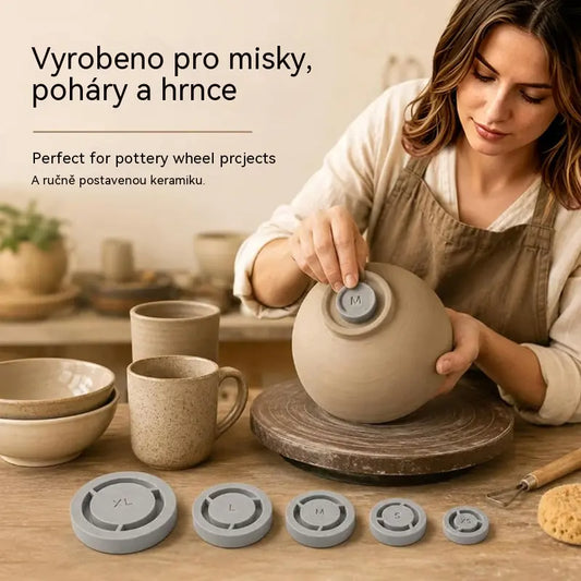 Nástroj pro centrování šablony kroužků na keramiku pro ořezávání hlíny