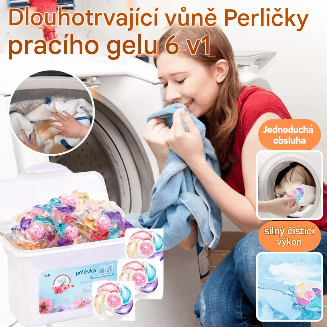 ✨👚【30 kusů】✨Extra velký kbelík 6v1 vonné perličky na prádlo odstraňují skvrny a zanechávají vůni, hladce likvidují roztoče a bakterie