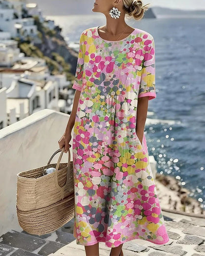 【S-5XL】🌺Oblečte si je a ukažte svou osobnost! 🥰Šaty s potiskem a volným spodním dílem