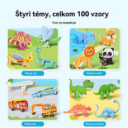 🎁【50 ks.】🌈✨3D vzdelávacie puzzle pre deti