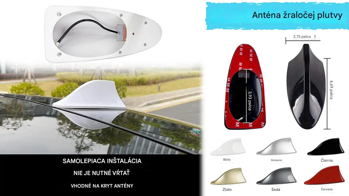 🚗🚗Autoanténa ve tvaru žraločí ploutve s dekorací, univerzální anténa pro rádiový signál