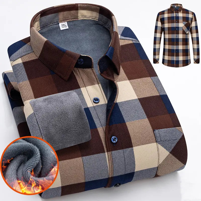 🔥👔【L-5XL】Podzimní zimní teplá košile s dlouhým rukávem